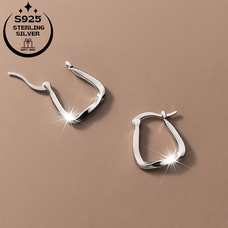 925 Silver Geometric Ring Earrings Set